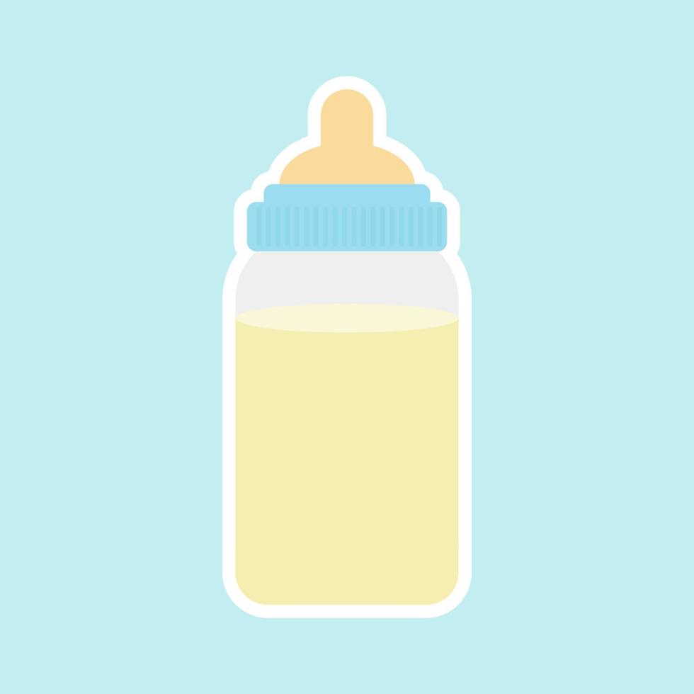 diseño plano del biberón de leche para bebés. diseño plano de botella de leche. concepto de bebida ecológica fresca para niños vector
