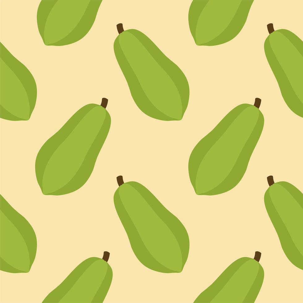 papaya flat design seamless pattern. Vector illustration of art. Vintage background. Kitchen and restaurant design for fabrics, paper