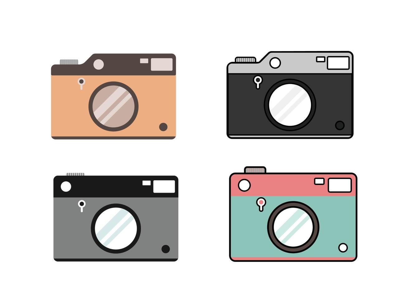 conjunto de ilustración de icono de logotipo de cámara vector
