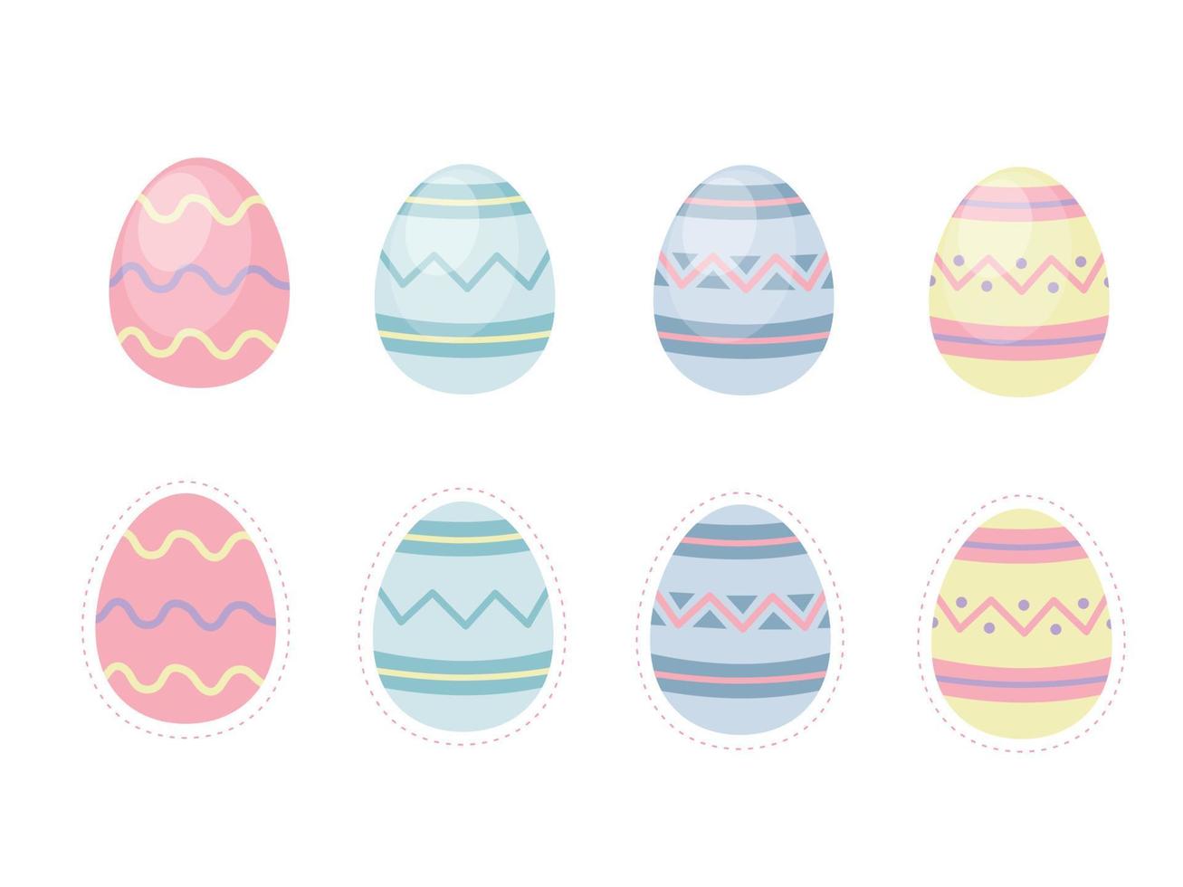 Set of Colorful Easter Egg Collection Illustration Vector