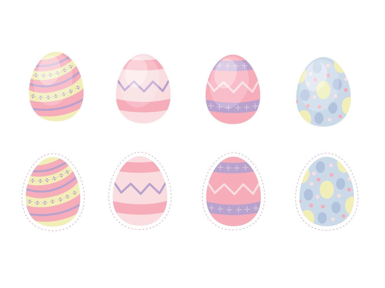 conjunto de colorido vector de ilustración de colección de huevos de pascua