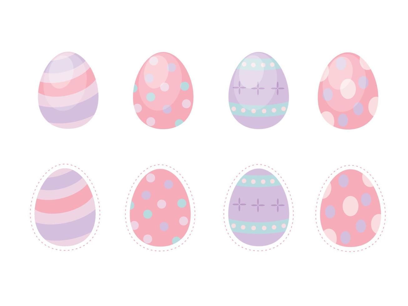 conjunto de colorido vector de ilustración de colección de huevos de pascua