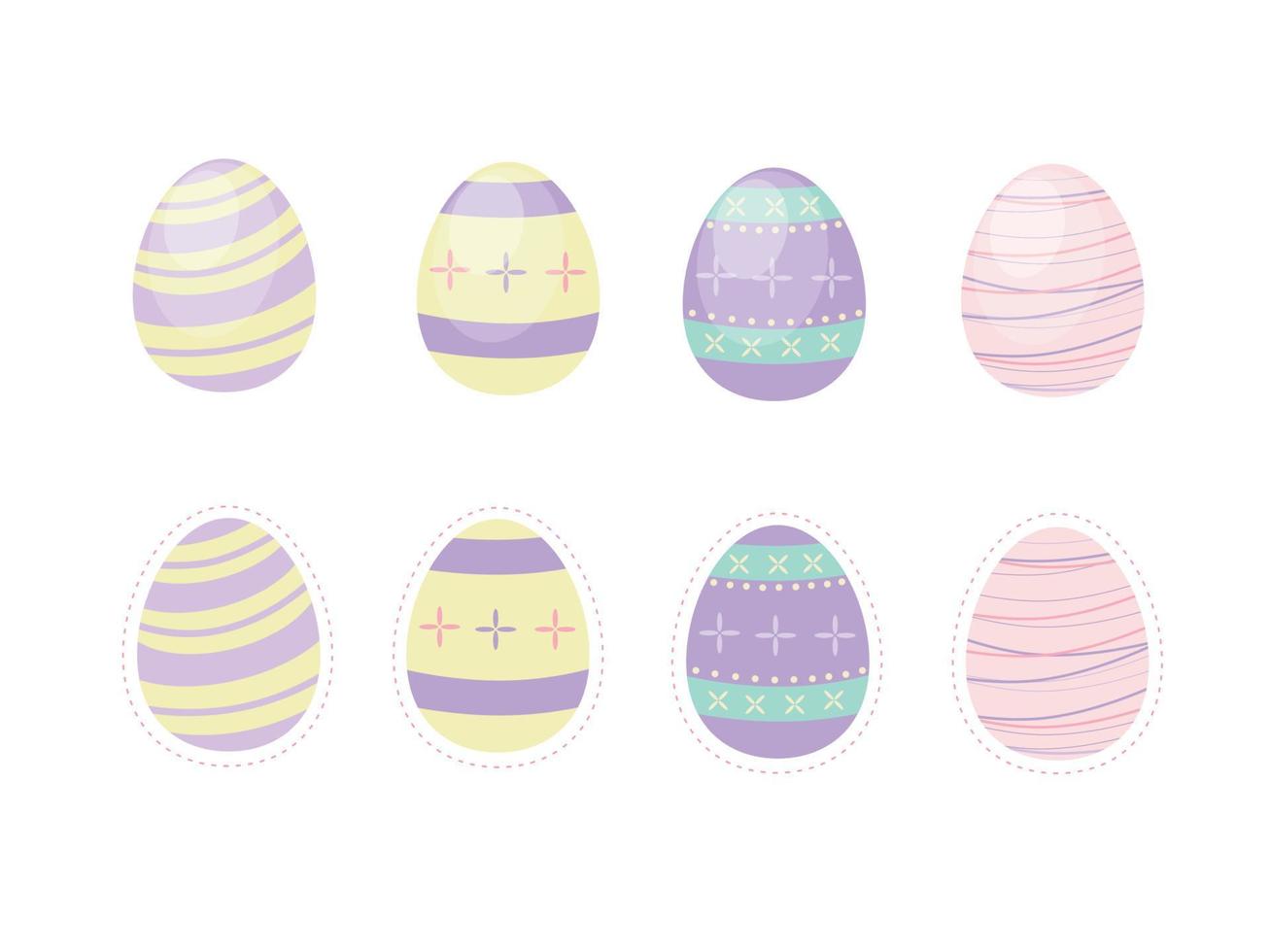 Set of Colorful Easter Egg Collection Illustration Vector