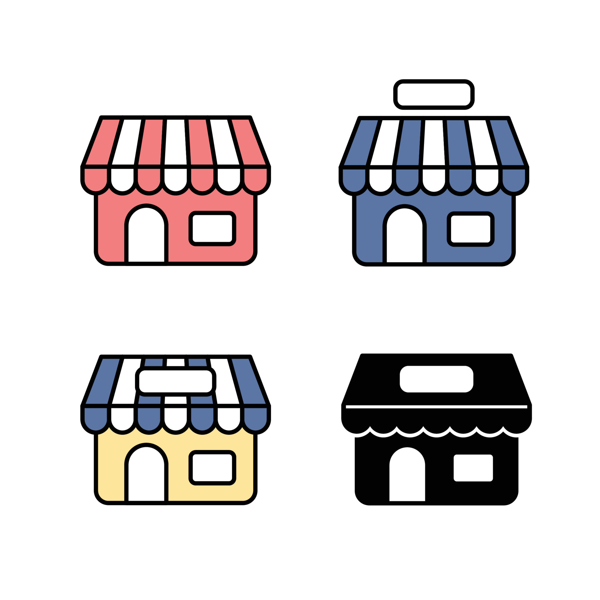 Set of Retail Shop Store Icon Logo Illustration 6797082 Vector Art at  Vecteezy