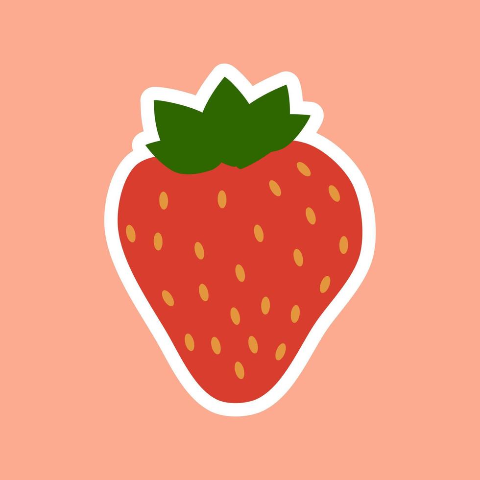 strawberry flat design vector illustration