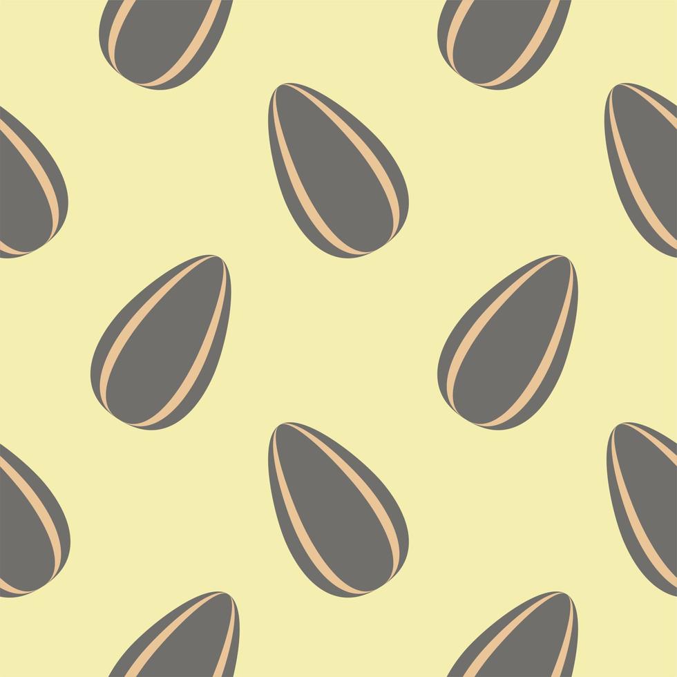 sunflower seeds flat design seamless pattern. Seamless pattern with leaves and vegetable. Vector illustration of art. Vintage background. Kitchen and restaurant design for fabrics, paper