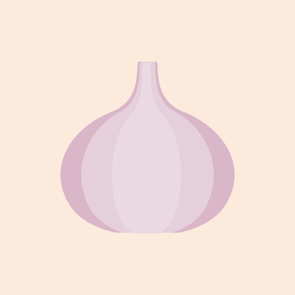 garlic flat design vector illustration. Garlic flat style. Isolated object. Vegetable from the garden. Organic food. Vector illustration.