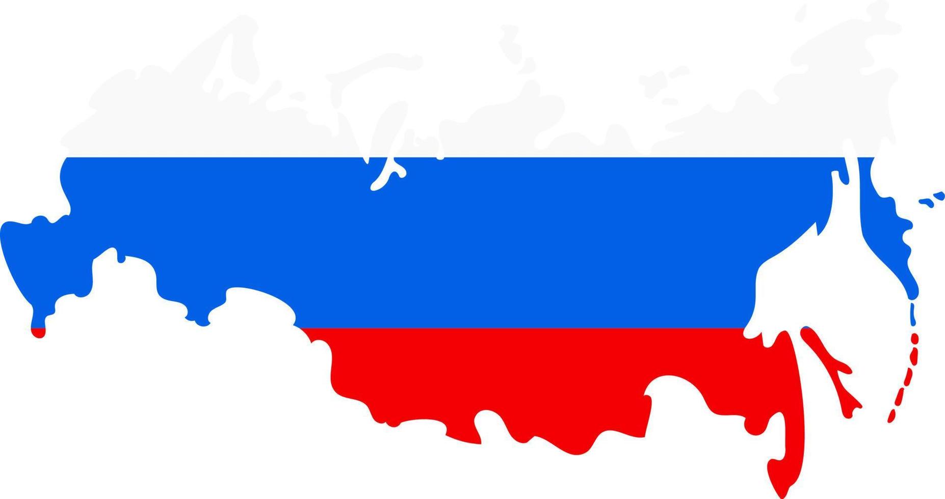 mapa tricolor de rusia vector