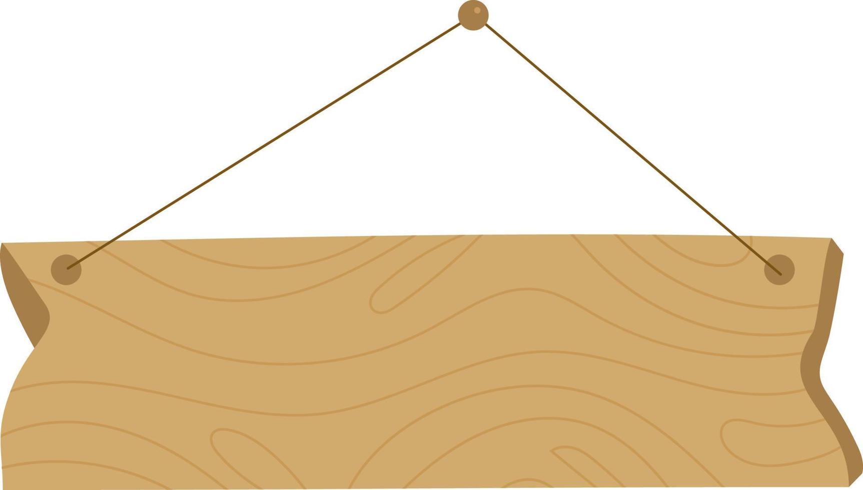 letrero de madera en cuerda vector