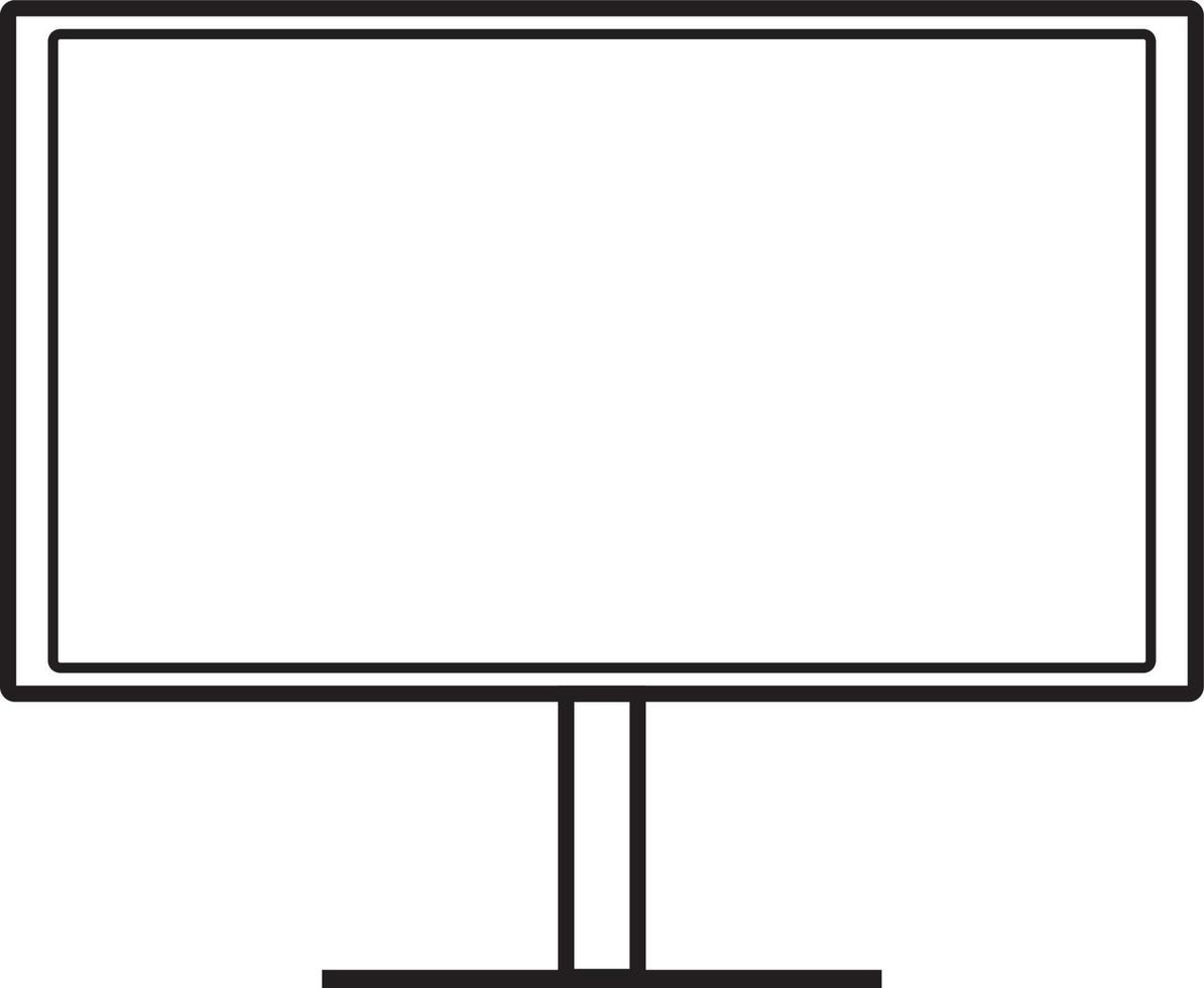 icono de monitor, arte de línea de icono vector