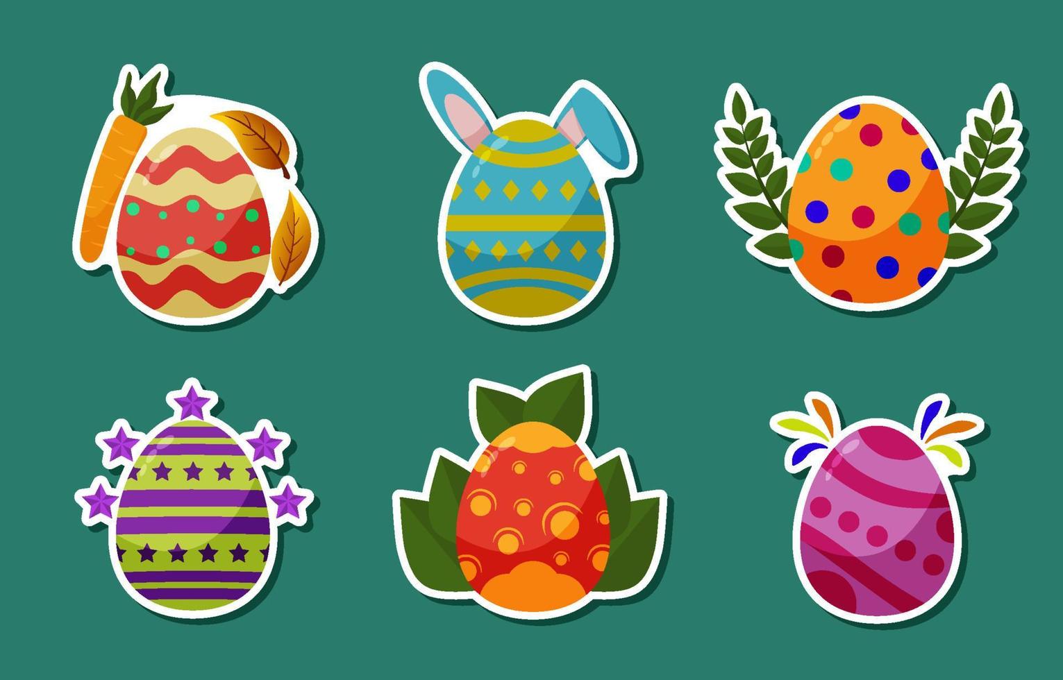 Collection of Easter Egg Sticker Pack vector