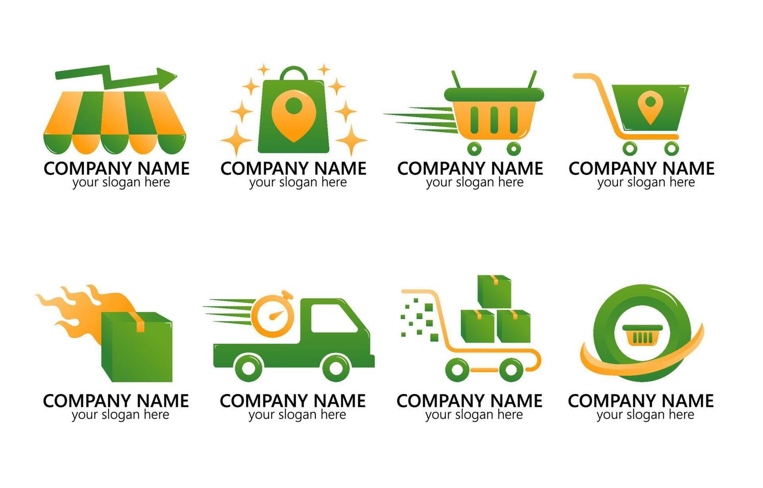 Set of Groceries Logo Element vector