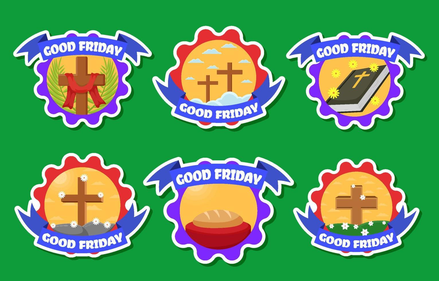 Collection of Good Friday Sticker Pack vector
