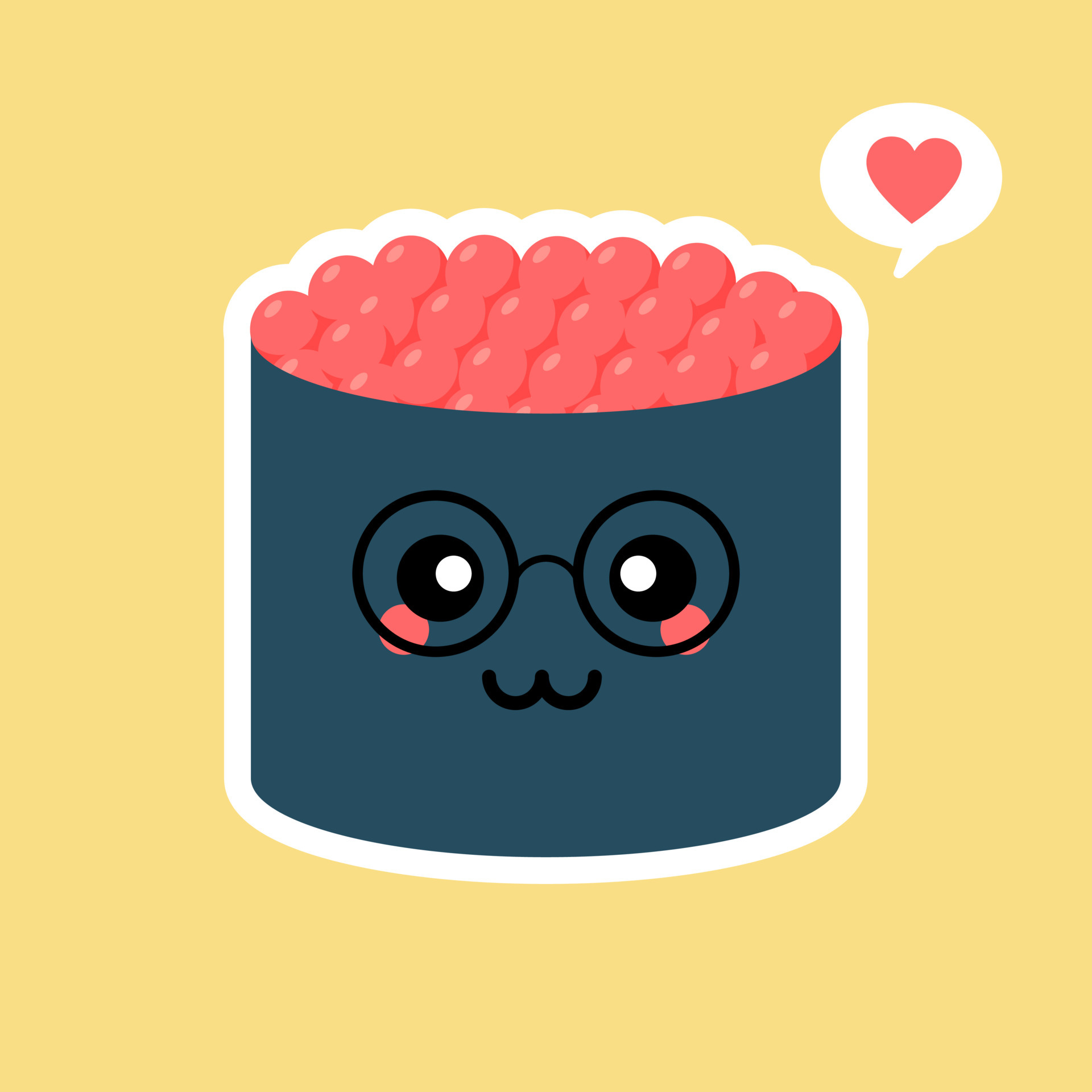 Cute Kawaii Sushi roll with caviar. Japanese traditional meal. Cartoon  manga style. Funny anime character with happy face. Flat design. Trendy  Vector illustration. Logo template 6797255 Vector Art at Vecteezy