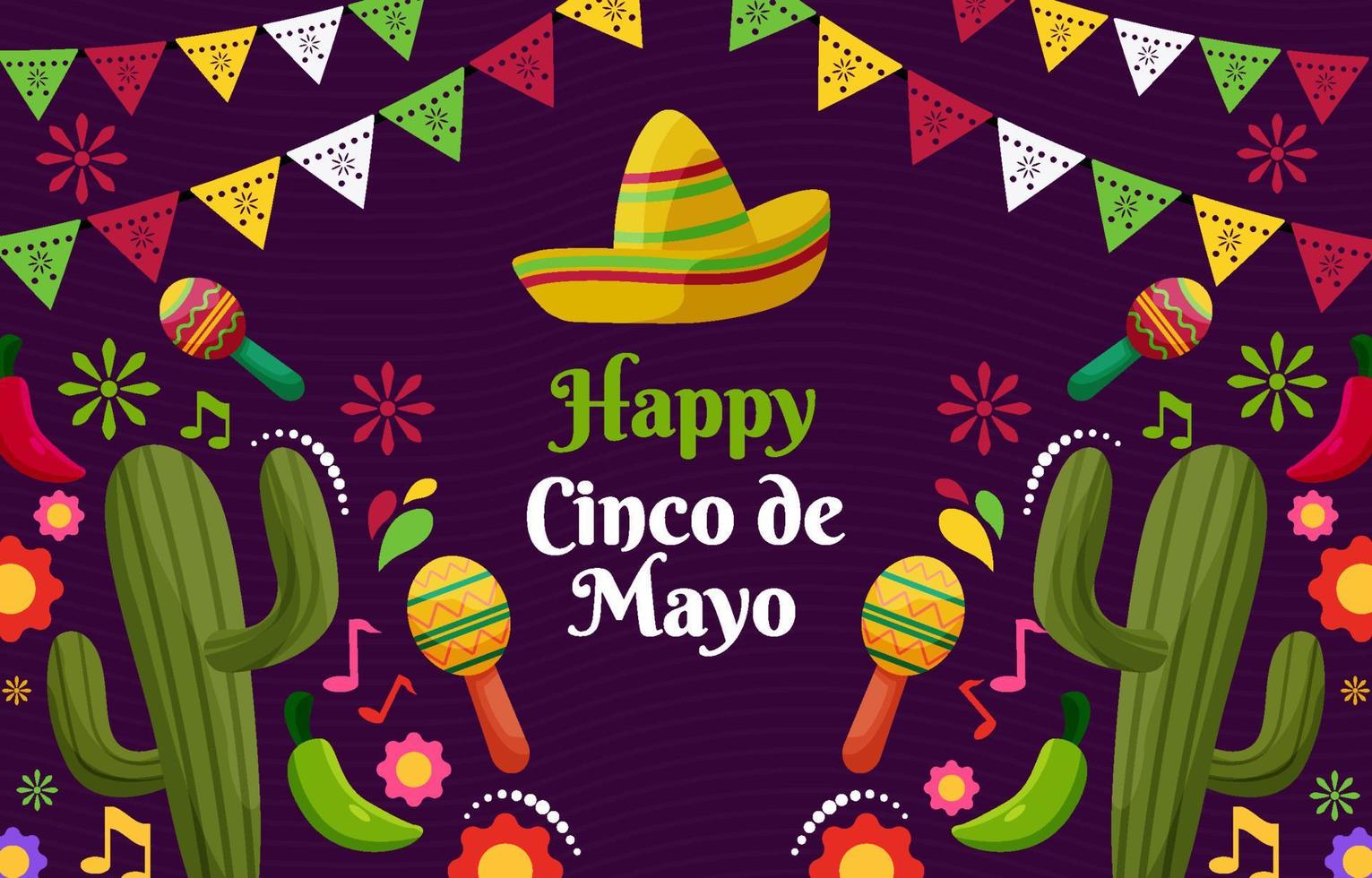 fondo de fiesta del cinco de mayo vector