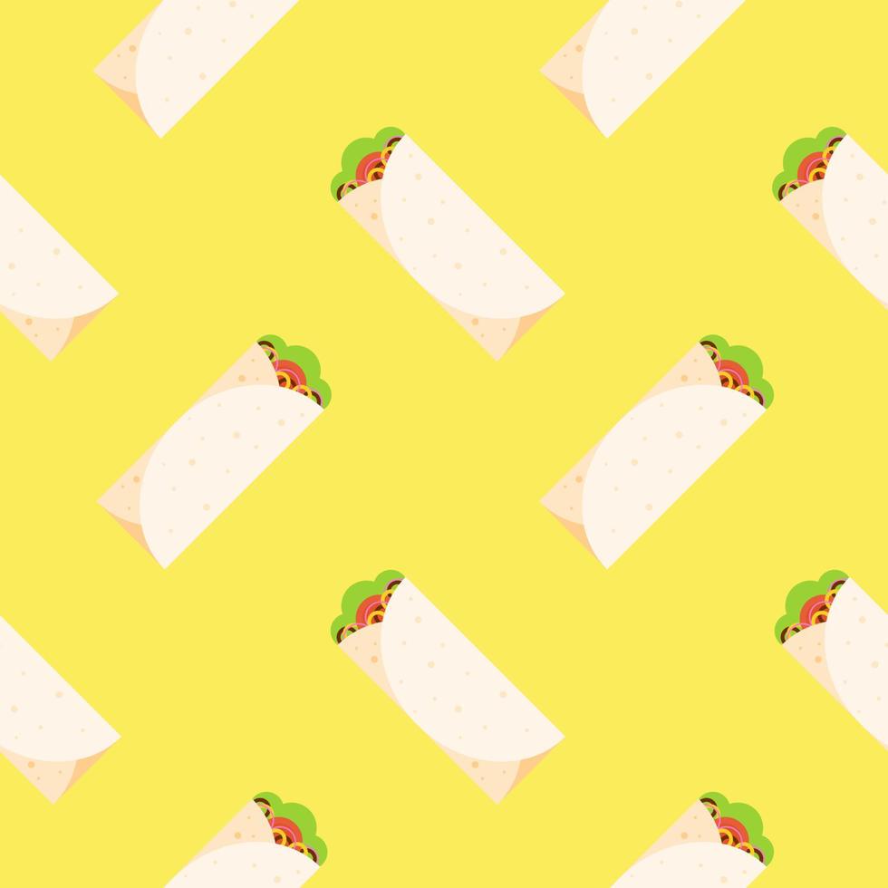 burrito seamless pattern flat design vector illustration