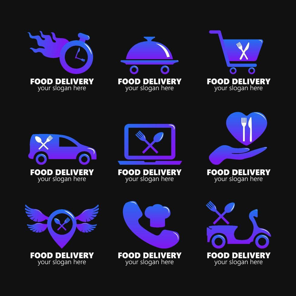 Set of Delivery Food Logo Element vector