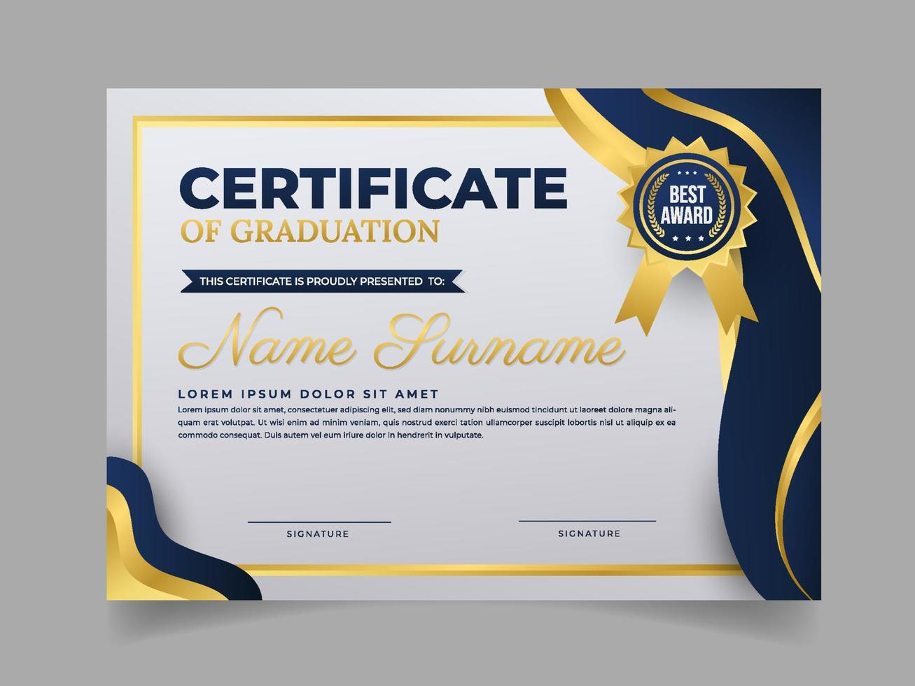 Certificate Template Modern School Graduation vector