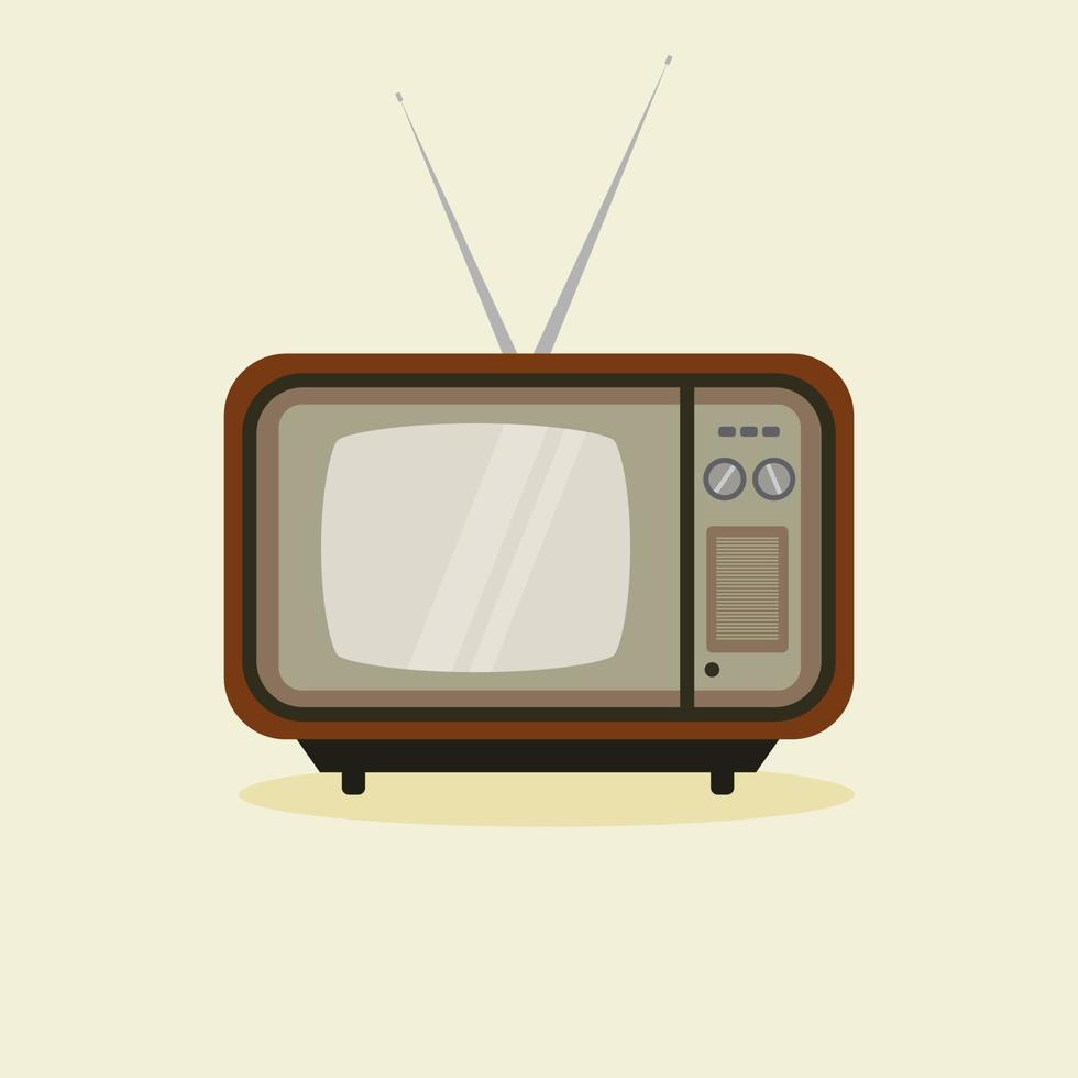 televisión vieja solo icono de la vejez en web plana del ejemplo de la acción del símbolo del vector del estilo. Ilustración de vector de diseño plano de televisión retro y vintage