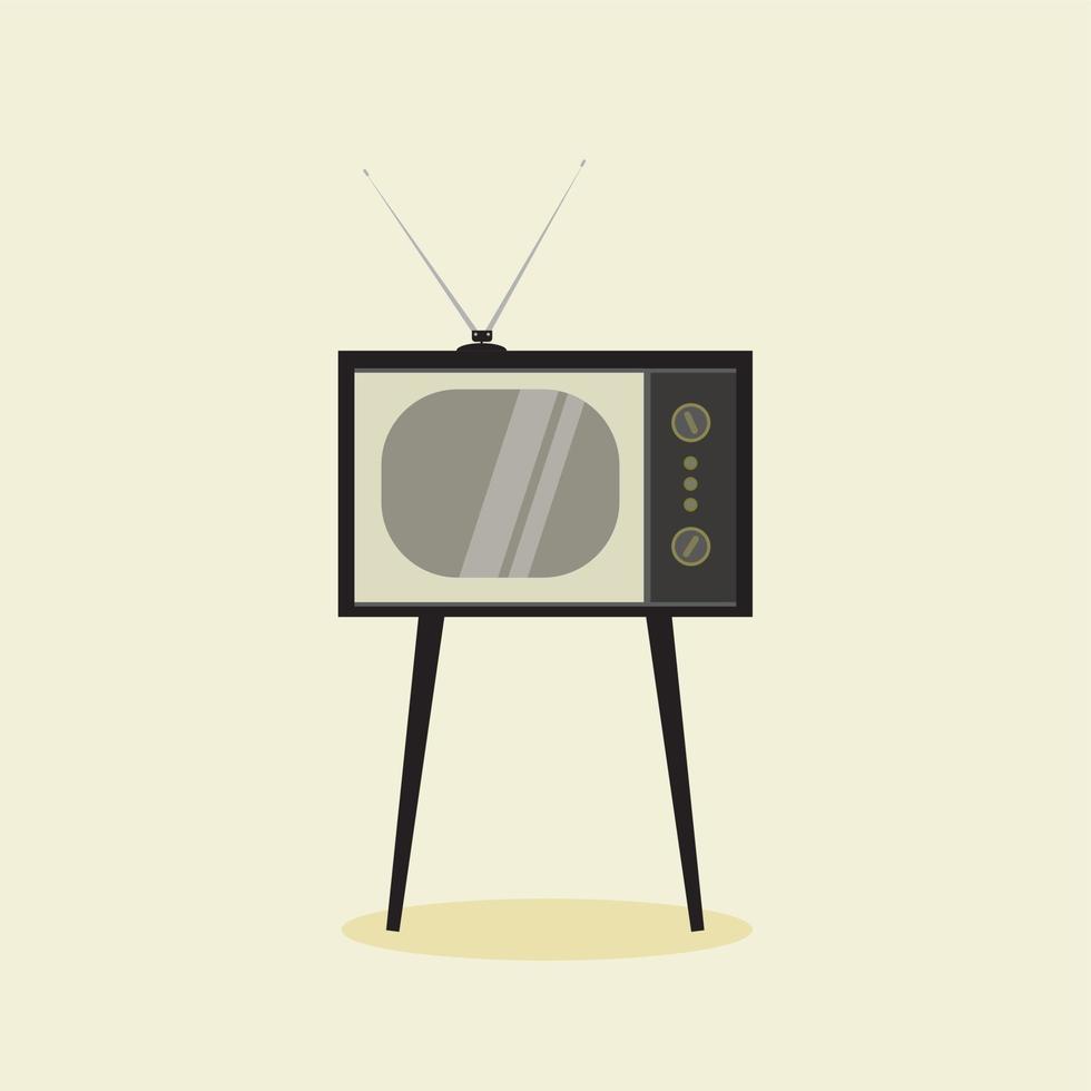 televisión vieja solo icono de la vejez en web plana del ejemplo de la acción del símbolo del vector del estilo. Ilustración de vector de diseño plano de televisión retro y vintage