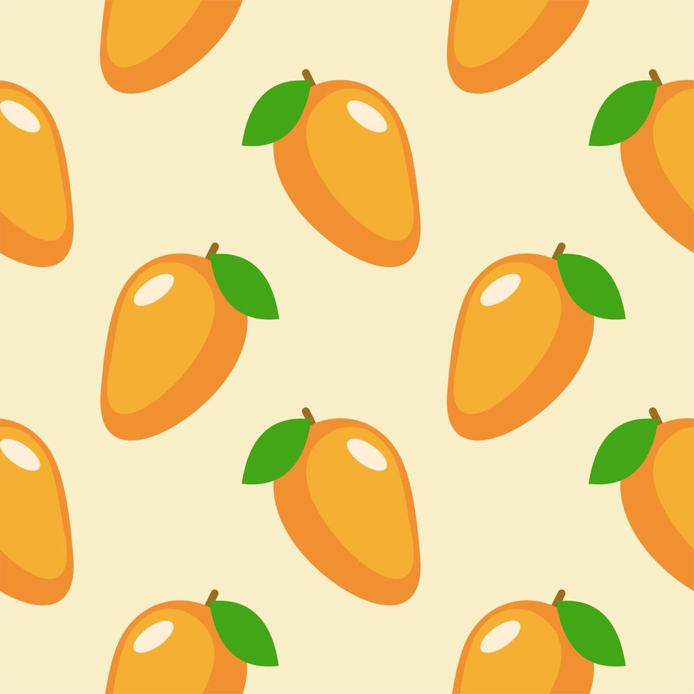 mango seamless pattern flat design vector illustration