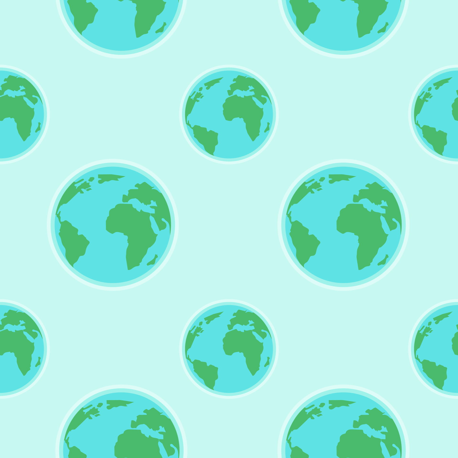 Flat globe seamless pattern. Seal for Earth Day. Vector illustration
