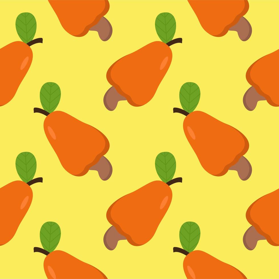 cashew fruit flat design seamless pattern. Vector illustration of art. Vintage background. Kitchen and restaurant design for fabrics, paper