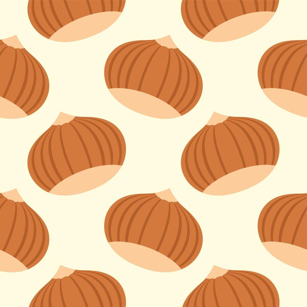 hazelnut seamless pattern flat design vector illustration