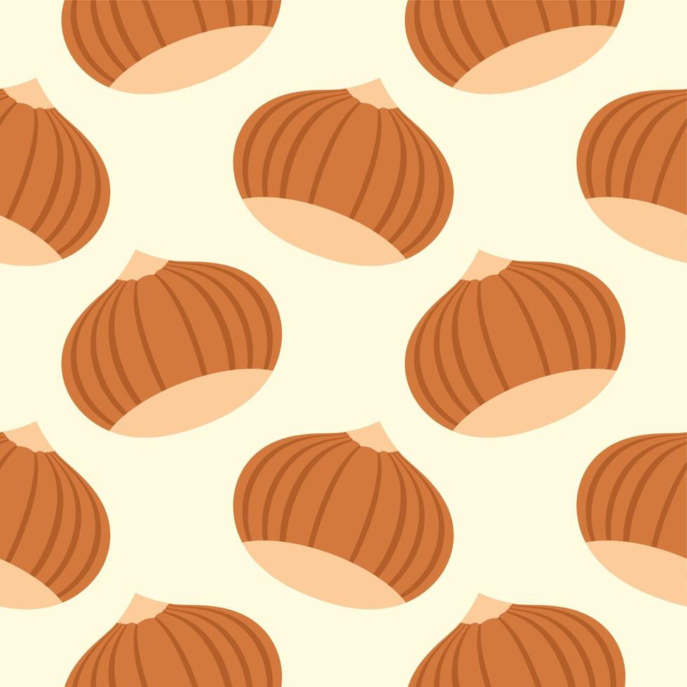 hazelnut seamless pattern flat design vector illustration