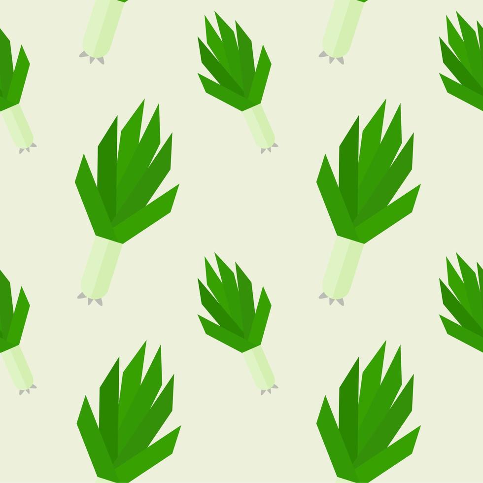 scallion flat design seamless pattern. Green onions seamless pattern. Vector Chopped chives isolated on color background. Illustration of fresh cut green spring onion in cartoon flat style.