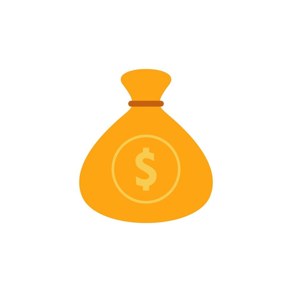 bag of money flat design vector illustration