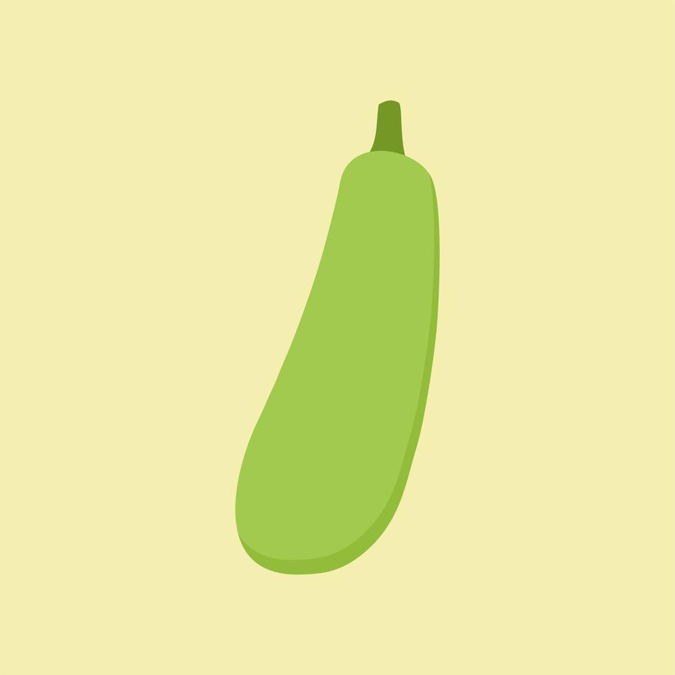 green eggplant flat design vector illustration. Vegetable organic eco bio farm product. Fresh raw eggplant hand drawn image. Element for culinary design.