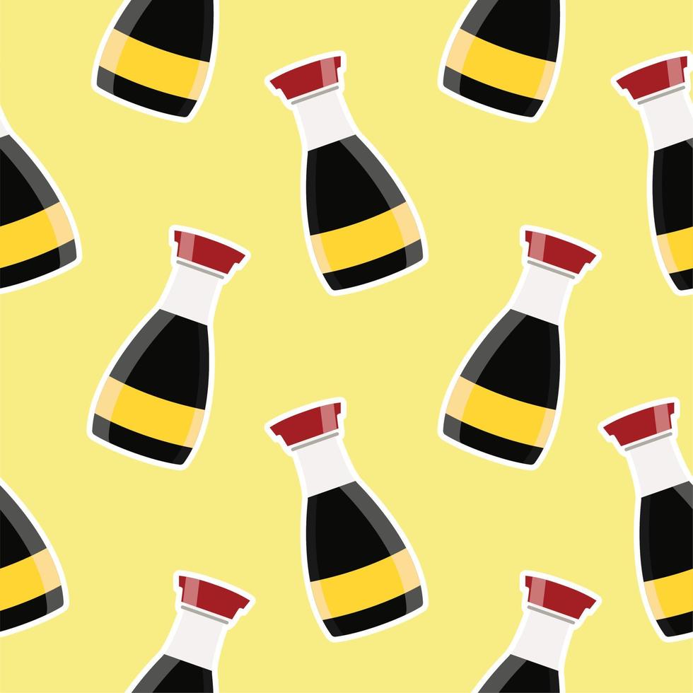 Soy sauce bottle icon seamless pattern vector illustration
