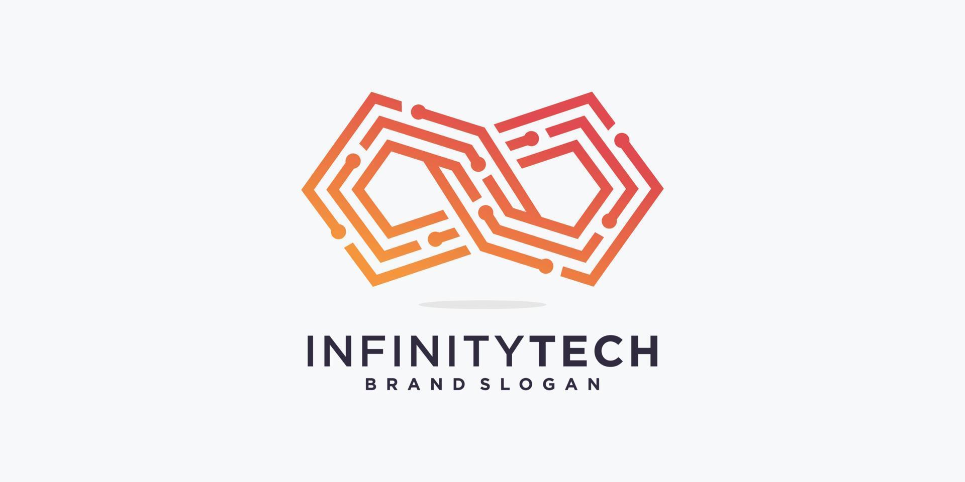 Technology logo template with infinity concept Premium Vector