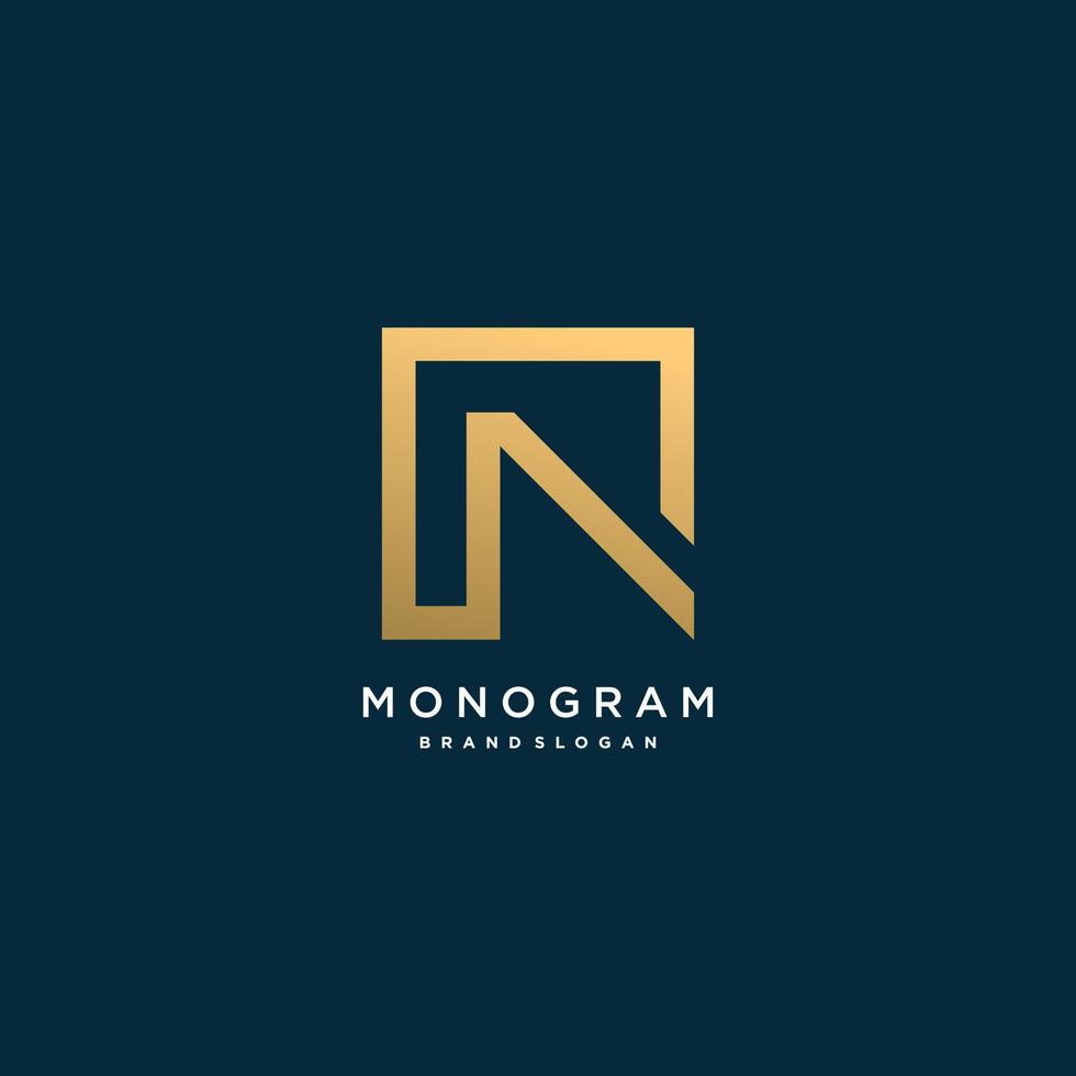 logotipo de letra de monograma con n inicial con vector premium de concepto creativo parte 9