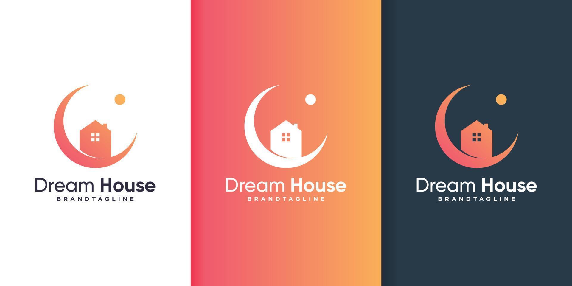 Dream house logo template with cool and modern concept Premium Vector