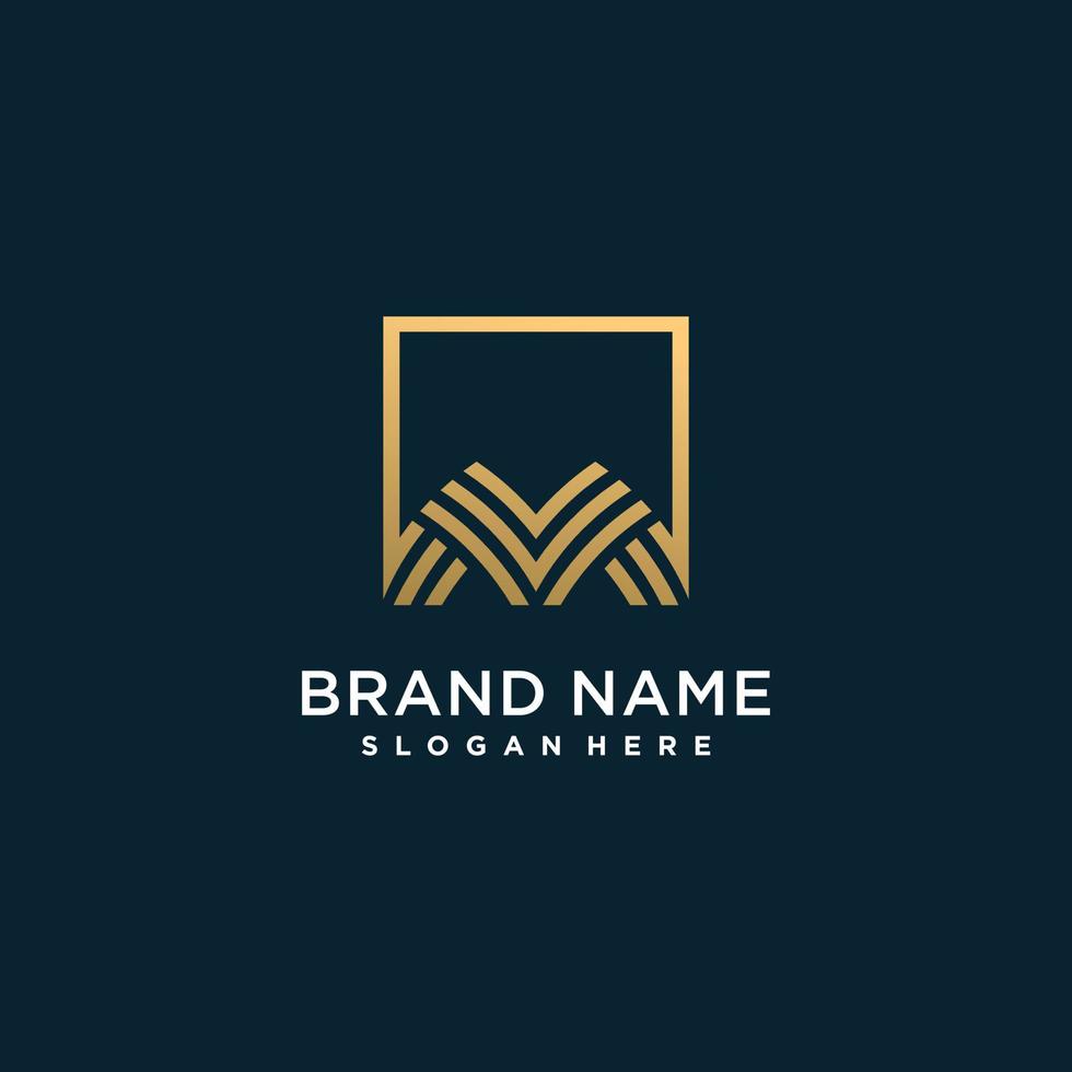 Abstract letter logo with initial M, modern, golden, unique, Premium Vector part 2