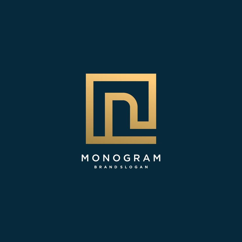 Monogram letter logo with initial N with creative concept Premium Vector part 4