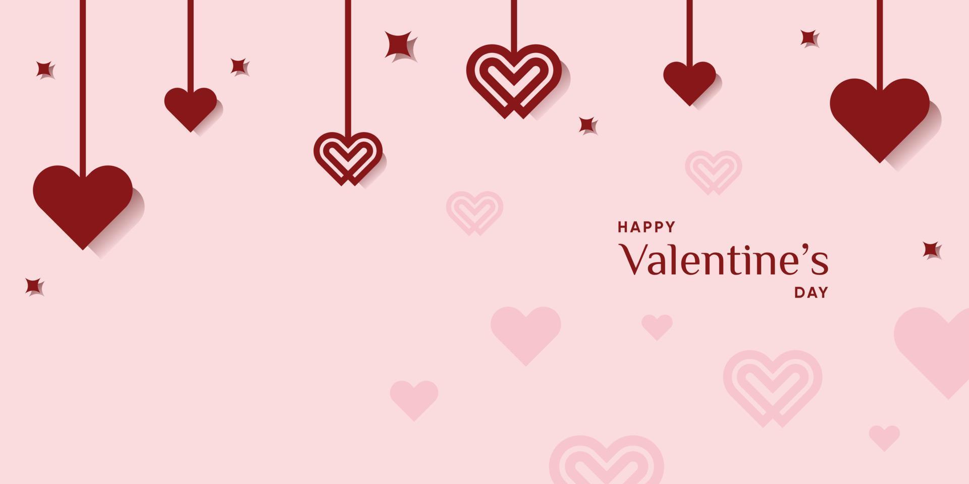 feliz fondo vectorial de san valentín con nuevo concepto moderno, san valentín, feliz, amor, línea, vector premium