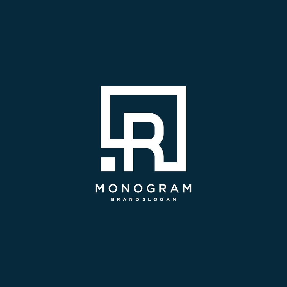 logotipo de letra con r inicial con concepto de monograma creativo vector premium parte 4