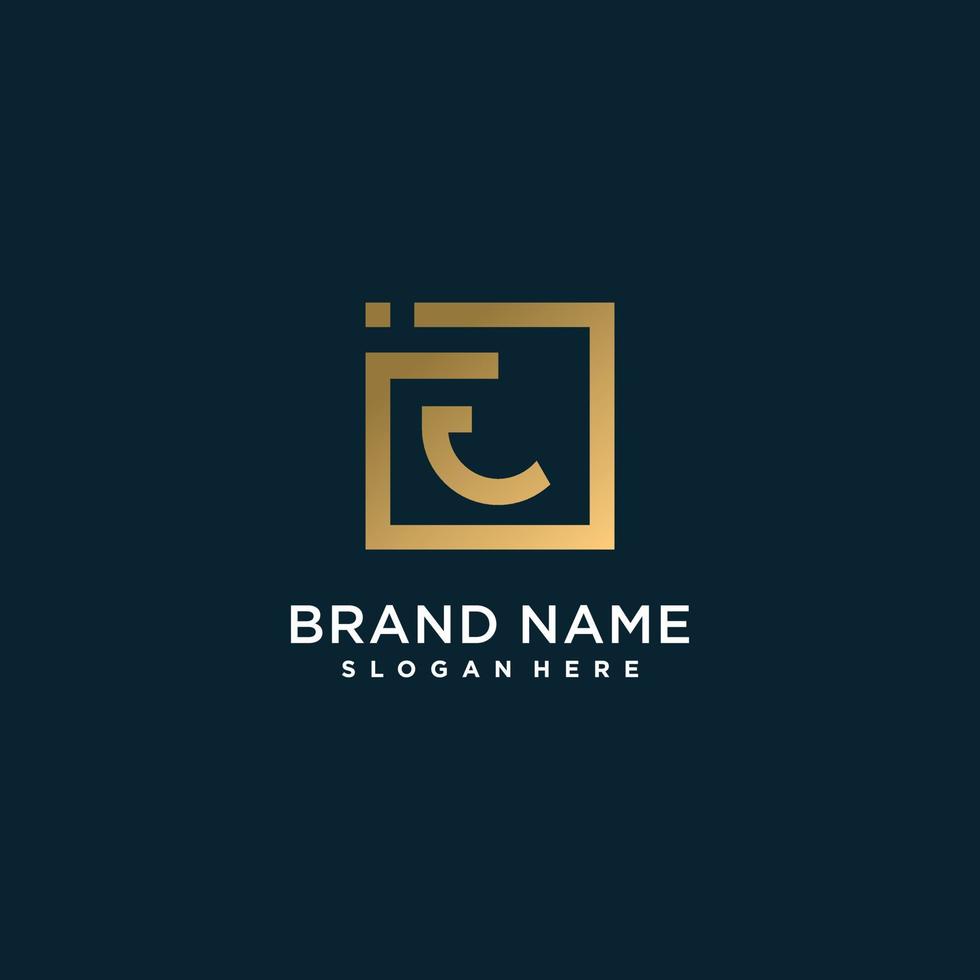 logotipo de letra dorada con j inicial con concepto creativo premium vector parte 4