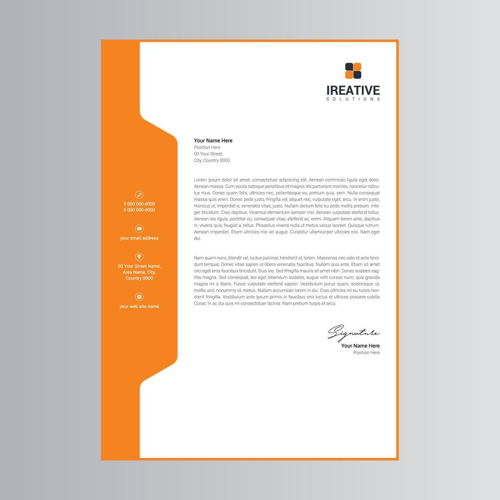 Clean and Modern Letterhead Template vector