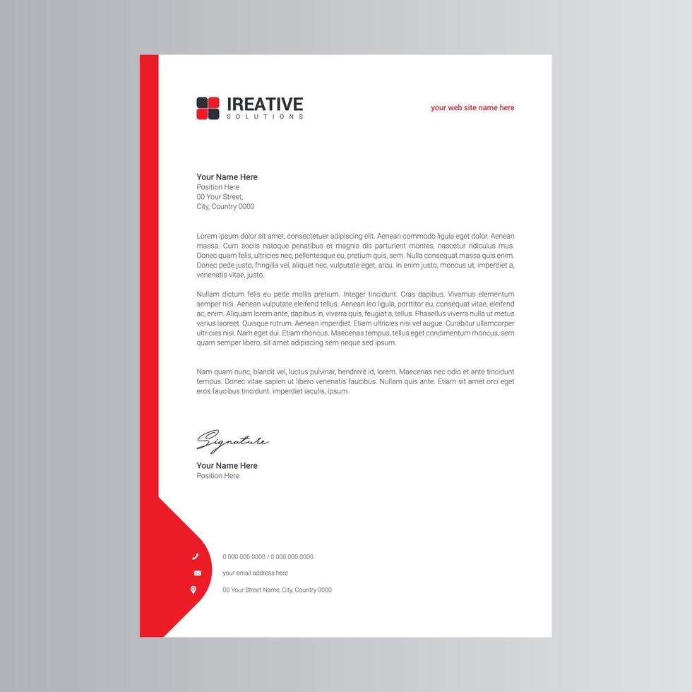 Clean and Modern Letterhead Template vector