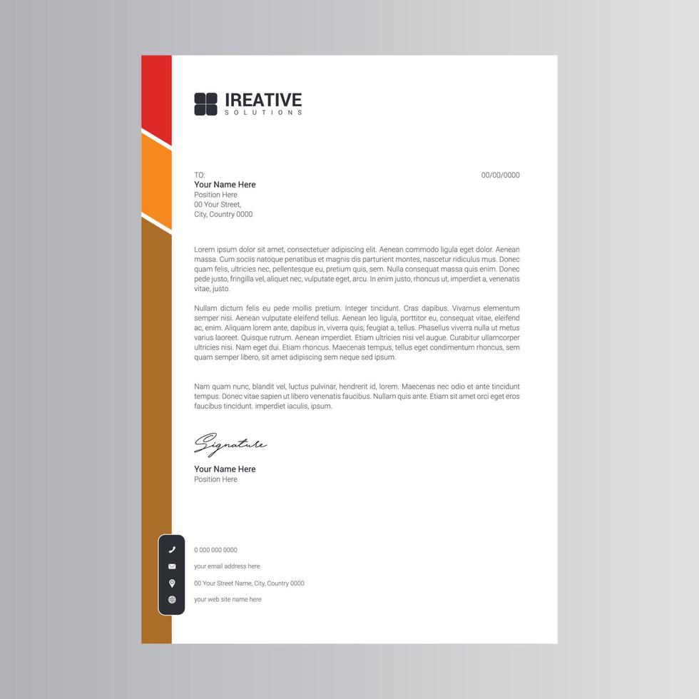 Clean and Modern Letterhead Template vector