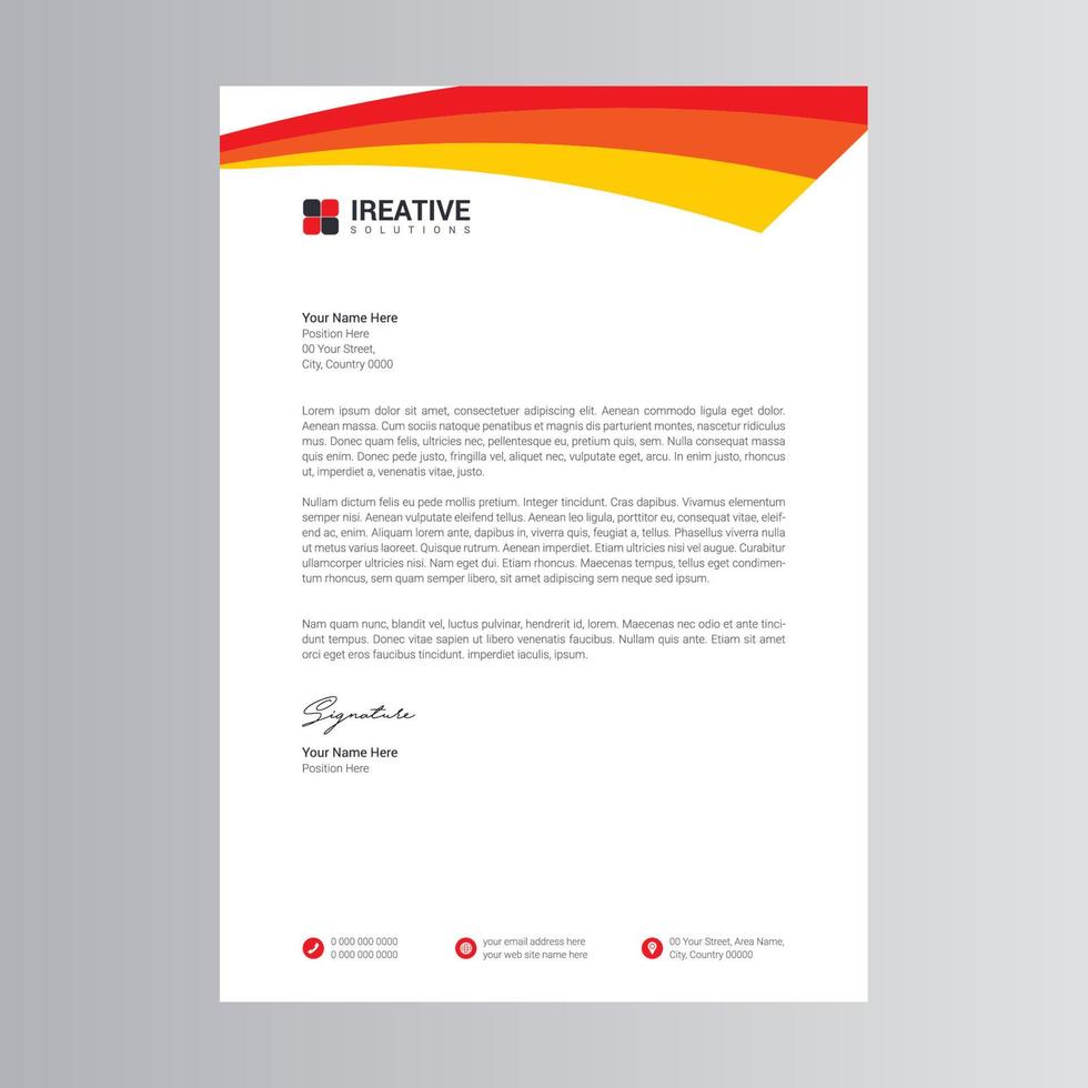 Clean and Modern Letterhead Template vector