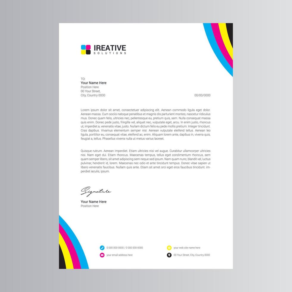 Clean and Modern Letterhead Template vector