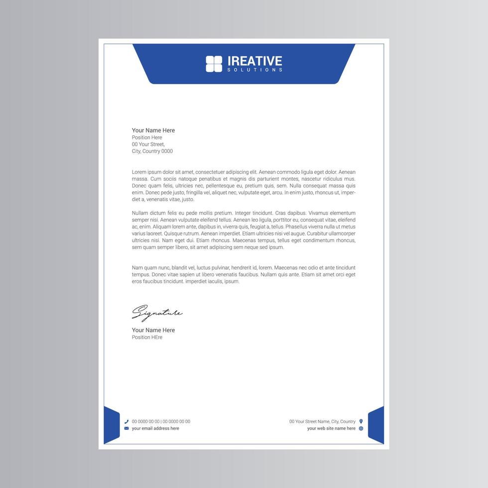 Clean and Modern Letterhead Template vector