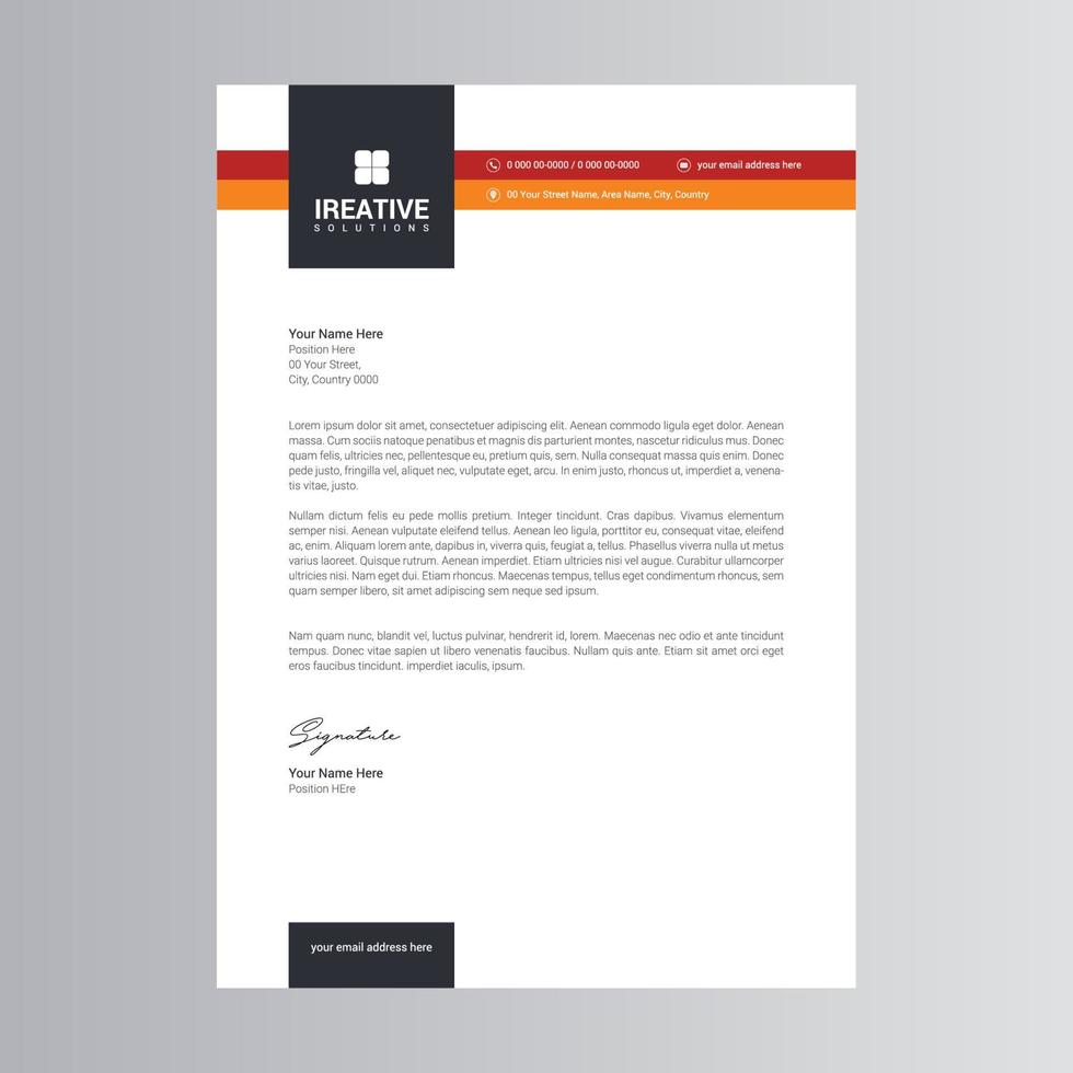 Clean and Modern Letterhead Template vector