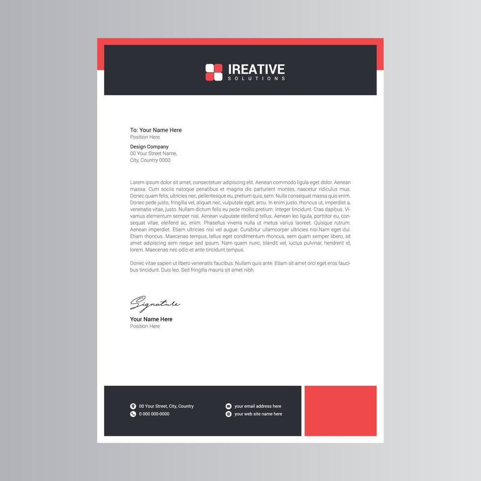 Clean and Modern Letterhead Template vector