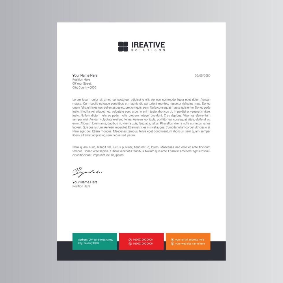 Clean and Modern Letterhead Template vector